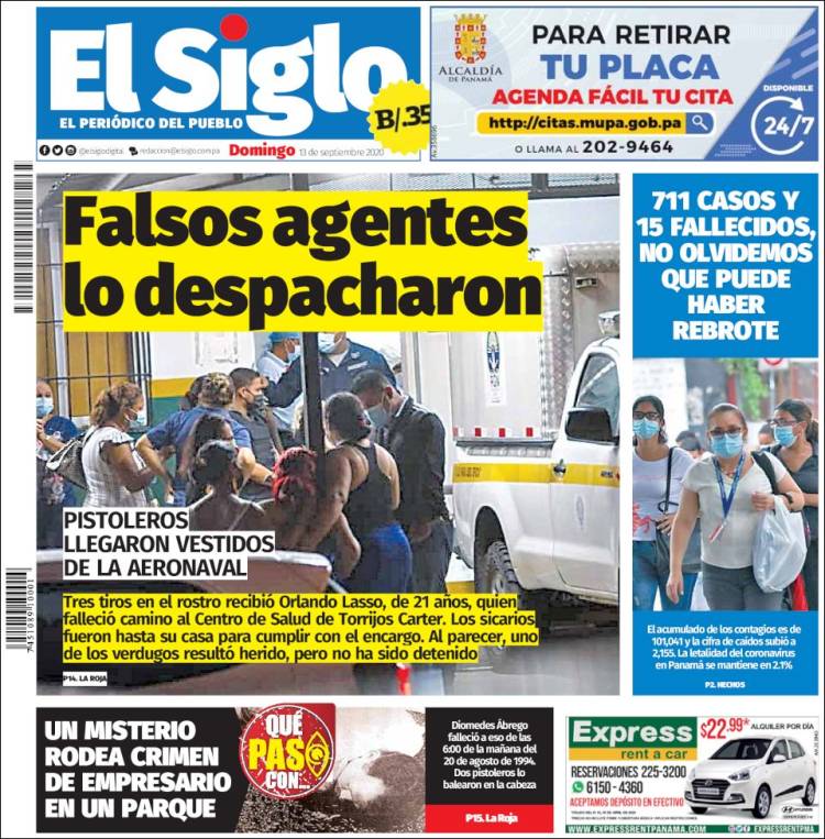 Portada de El Siglo (Panamá)