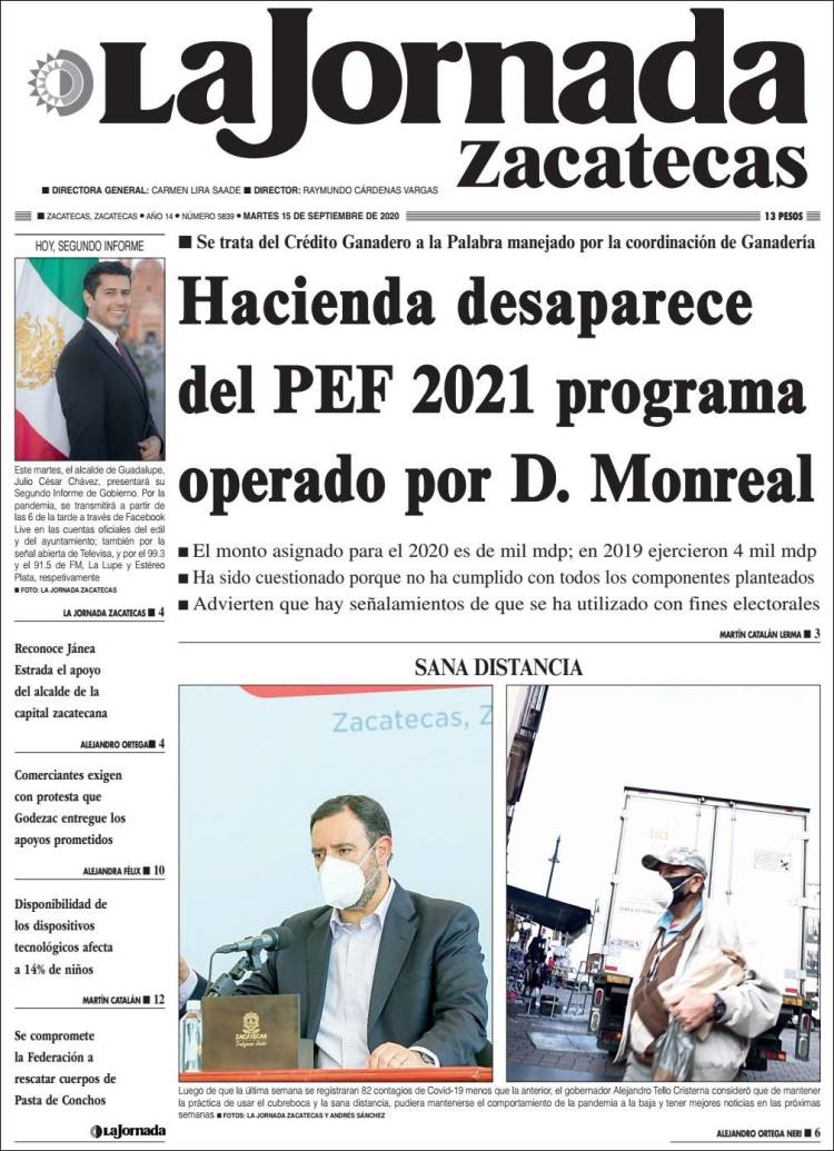 Portada de Jornada de Zacatecas (México)