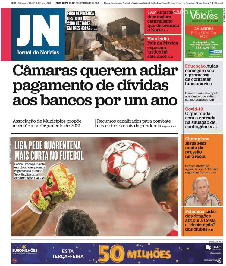 Portada de Jornal de Notícias (Portugal)