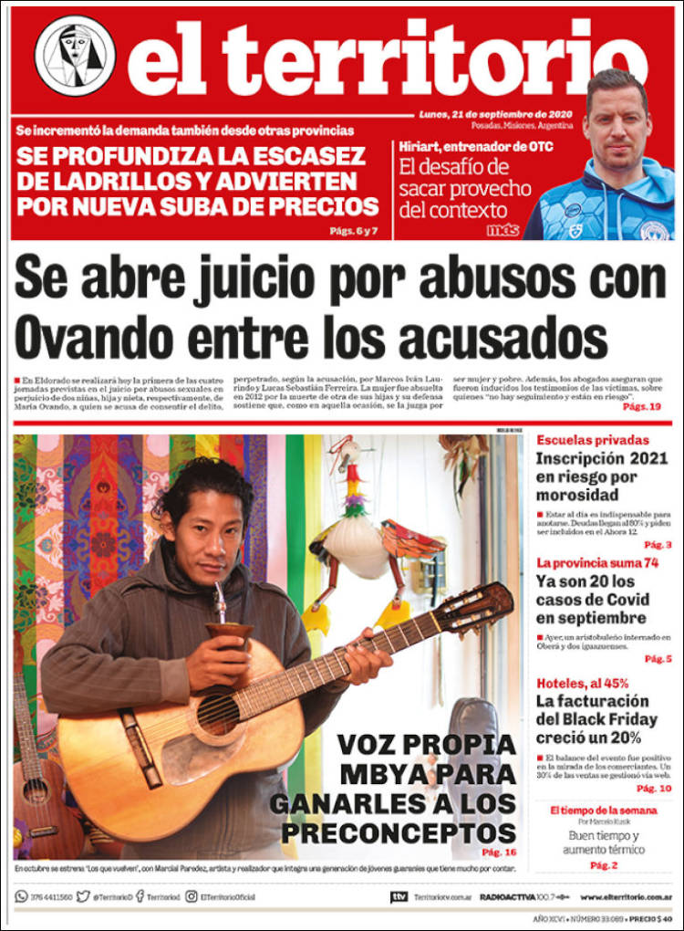 Portada de El Territorio (Argentina)