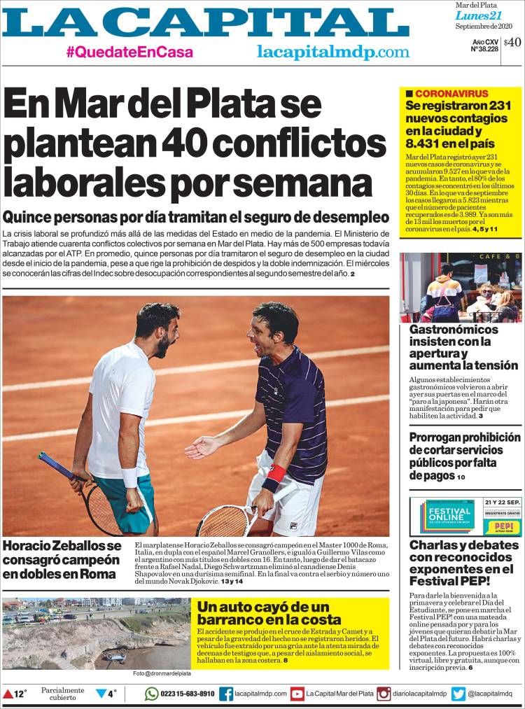 Portada de Diario La Capital - Mar del Plata (Argentina)