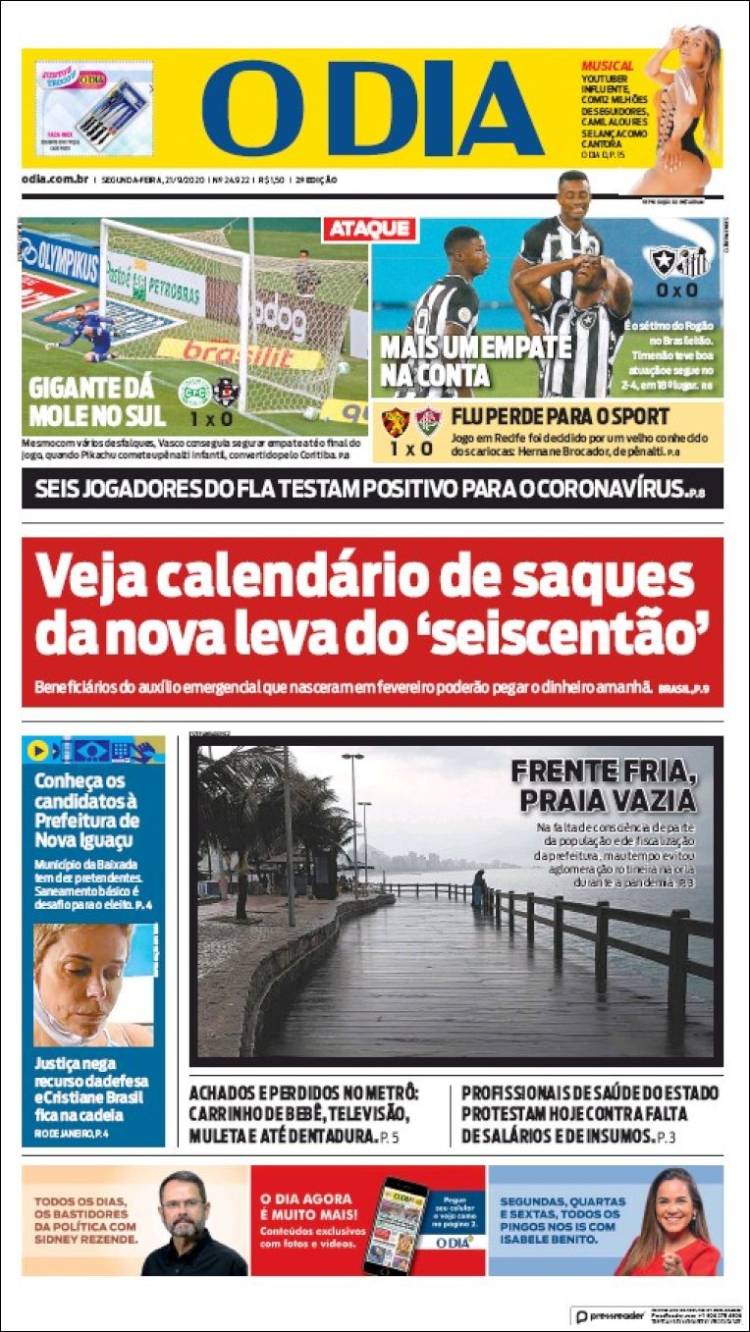 Portada de O Dia (Brasil)