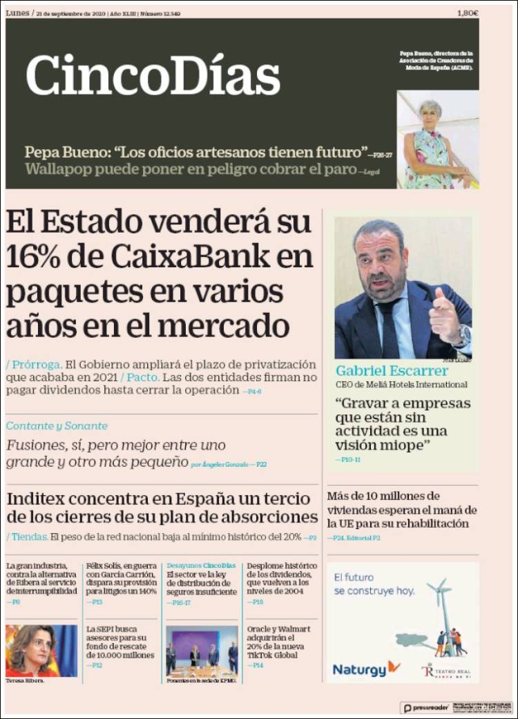 Portada de Cinco Días (España)