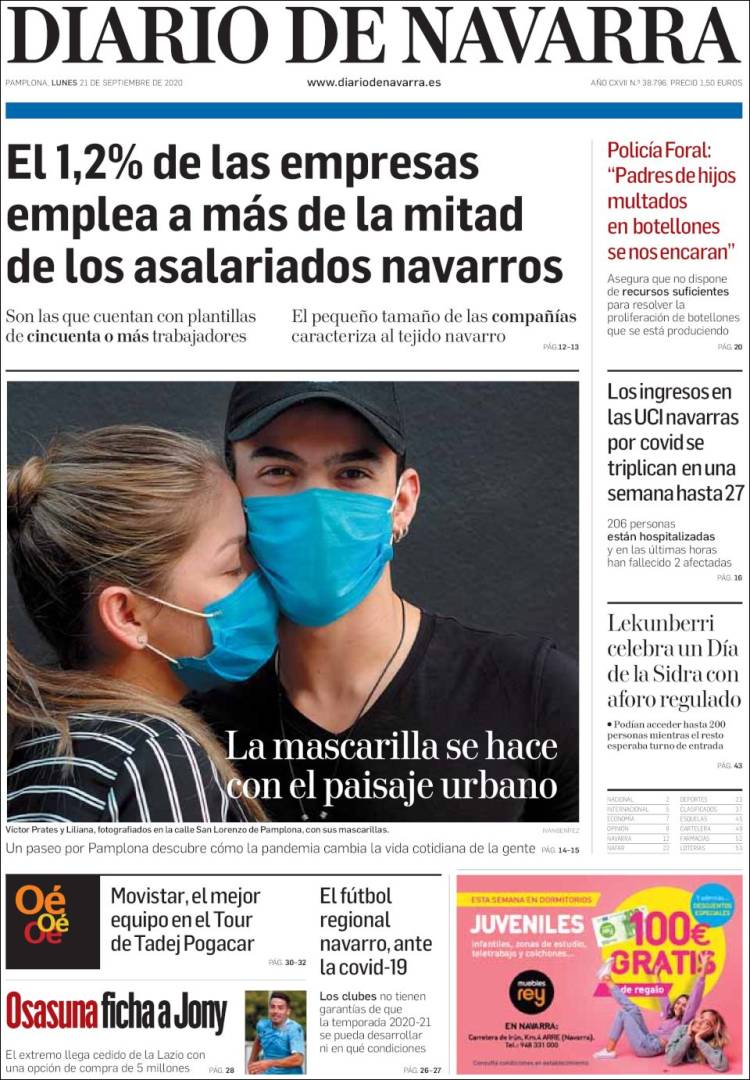 Portada de Diario de Navarra (España)