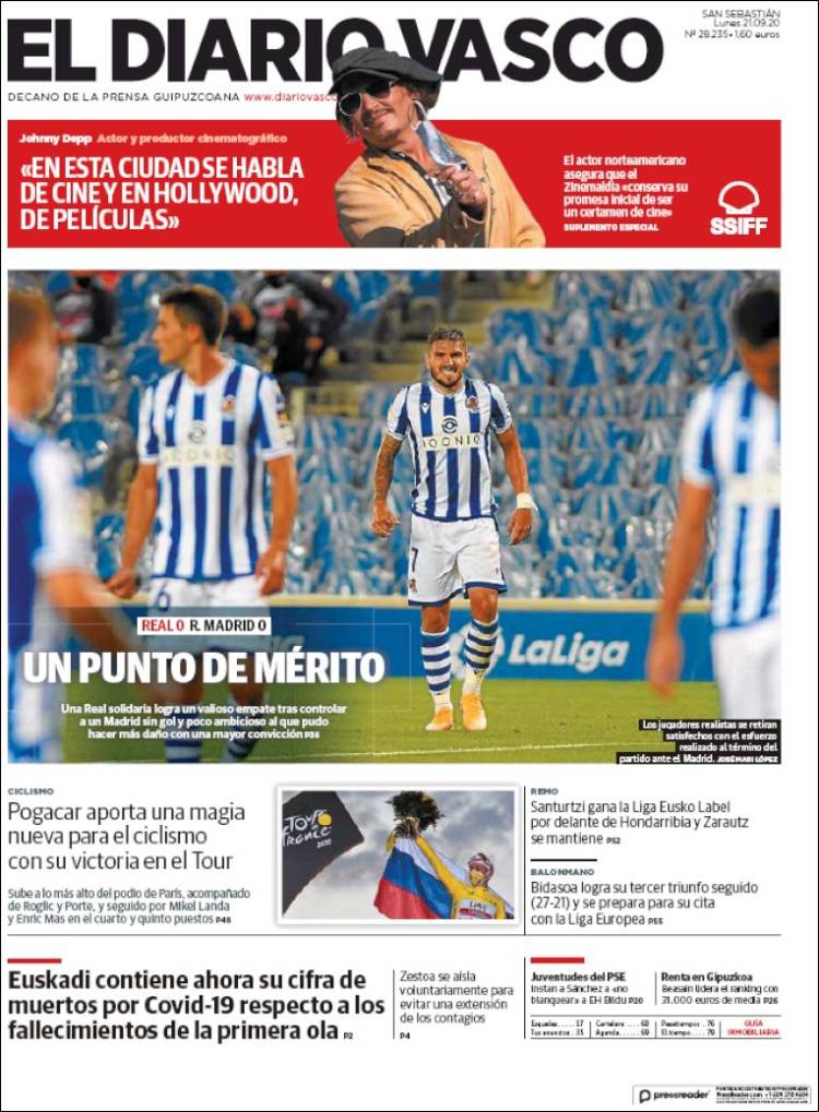 Portada de Diario Vasco (España)