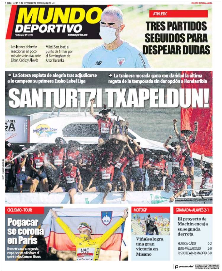 Portada de Mundo Deportivo Bizkaia (España)