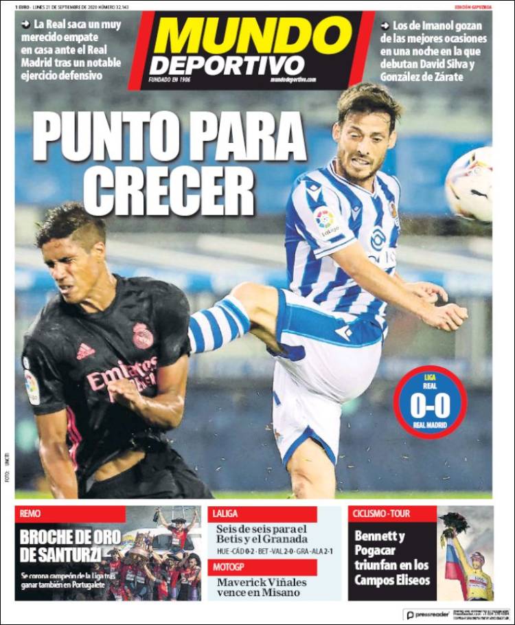 Portada de Mundo Deportivo Gipuzkoa (España)
