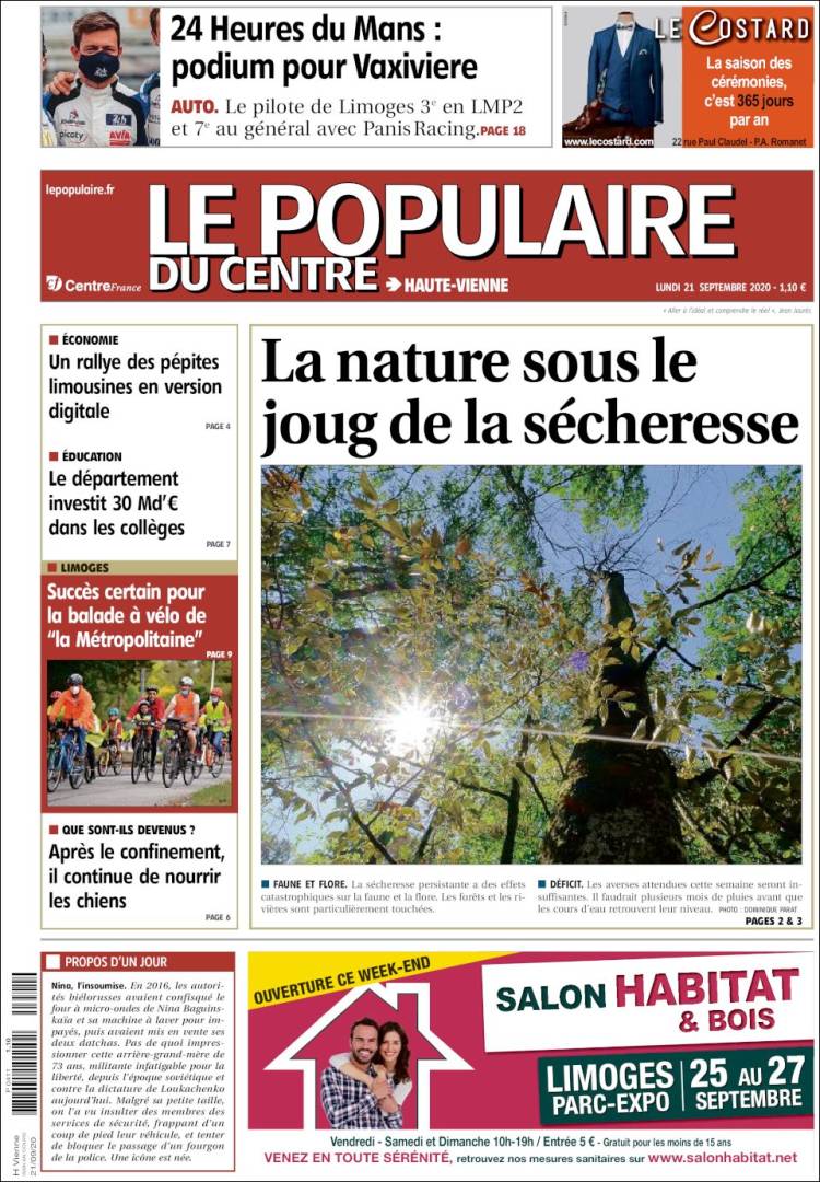 Portada de Le Populaire du Centre (Francia)