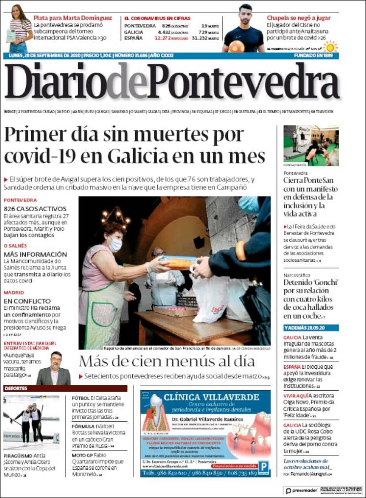 Portada de Diario de Pontevedra (España)