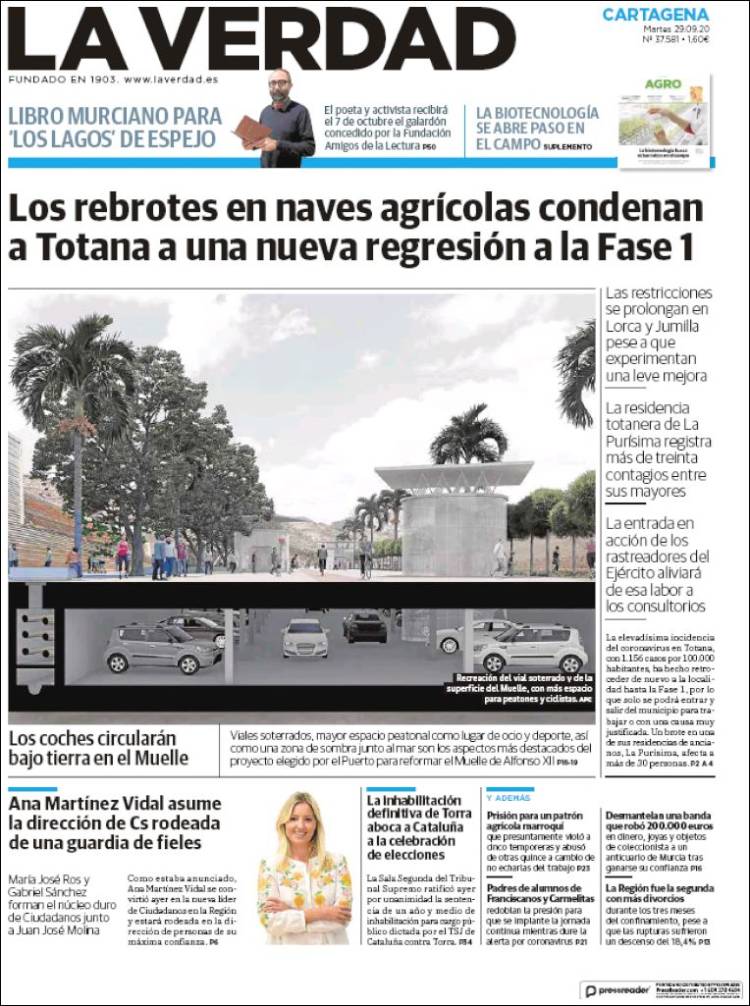 Portada de La Verdad de Cartagena (España)