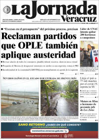 Portada de La Jornada Veracruz (México)
