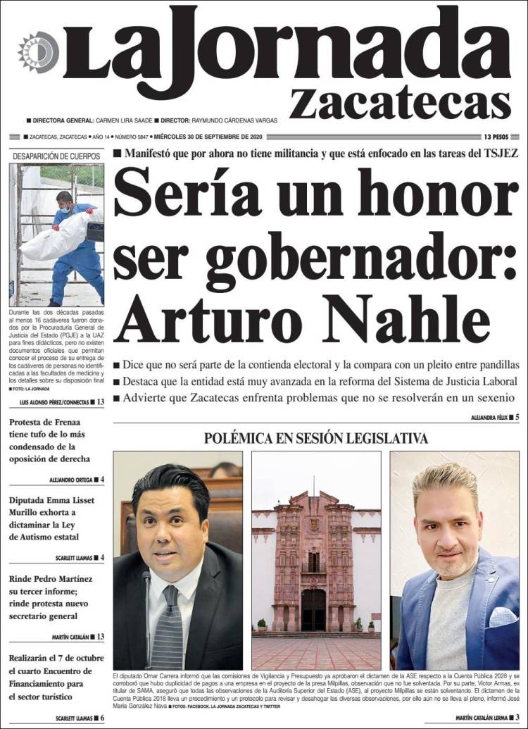 Portada de Jornada de Zacatecas (México)