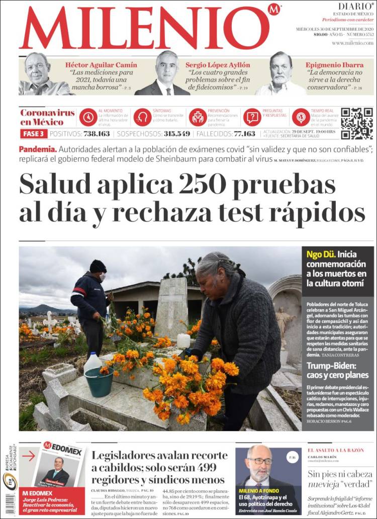 Portada de Milenio - Estado de México (México)