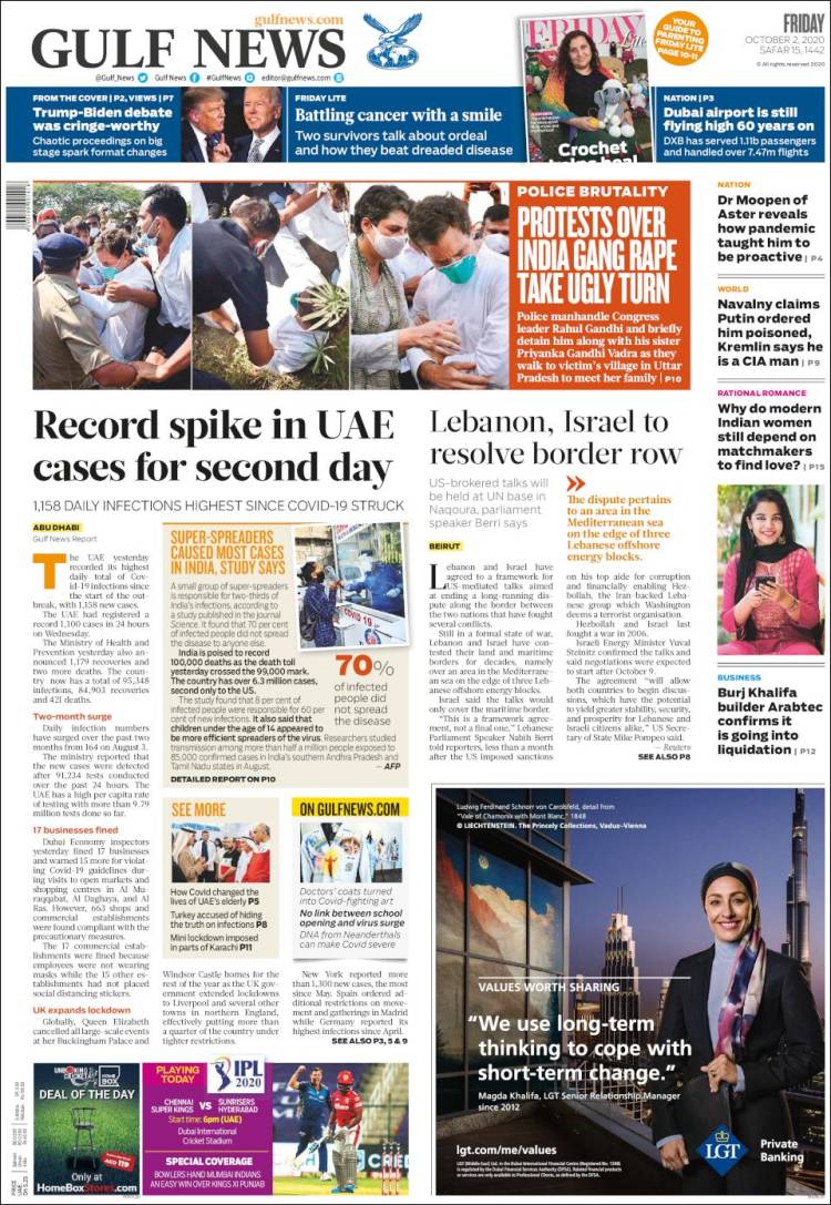 Portada de Gulf News (Asia-Pacífico)