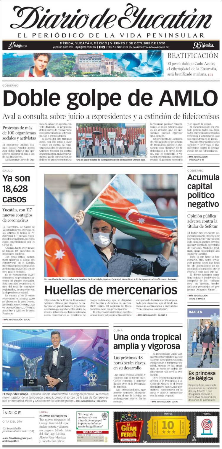 Portada de Diario de Yucatán (México)