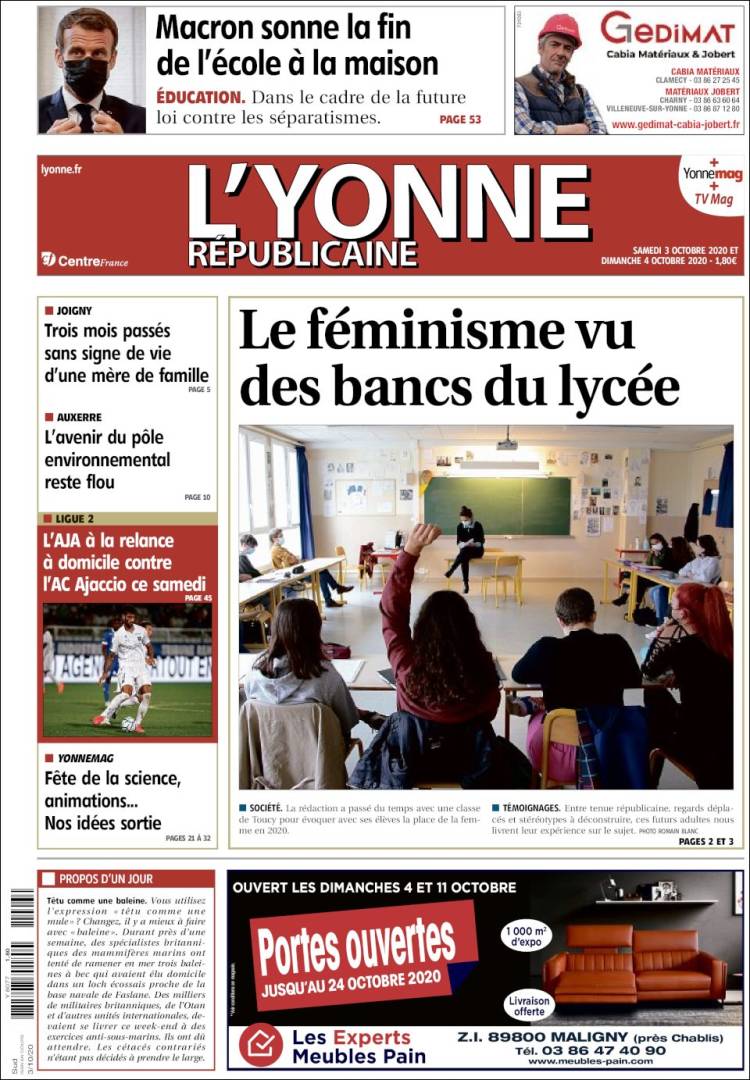 Portada de L'Yonne-Républicaine (Francia)