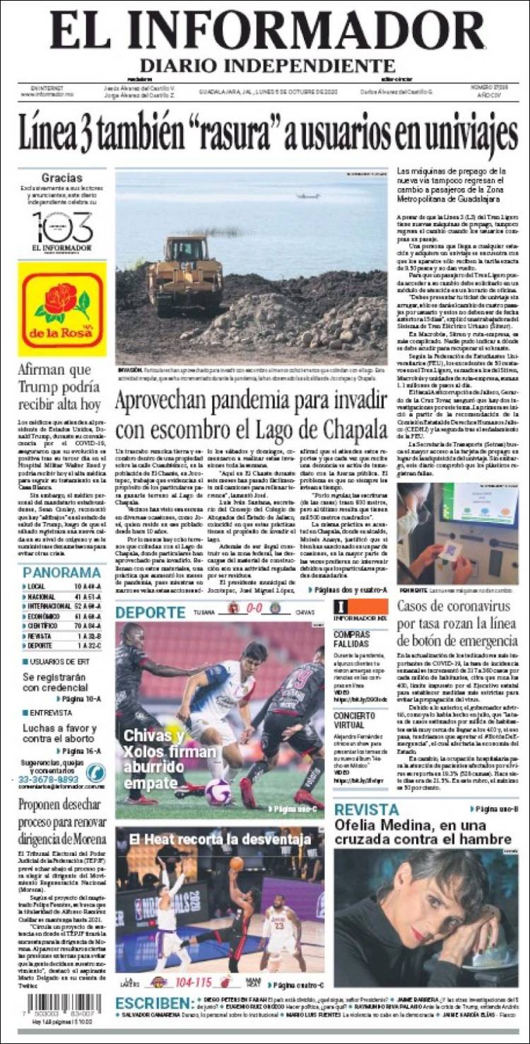 Portada de El Informador (México)