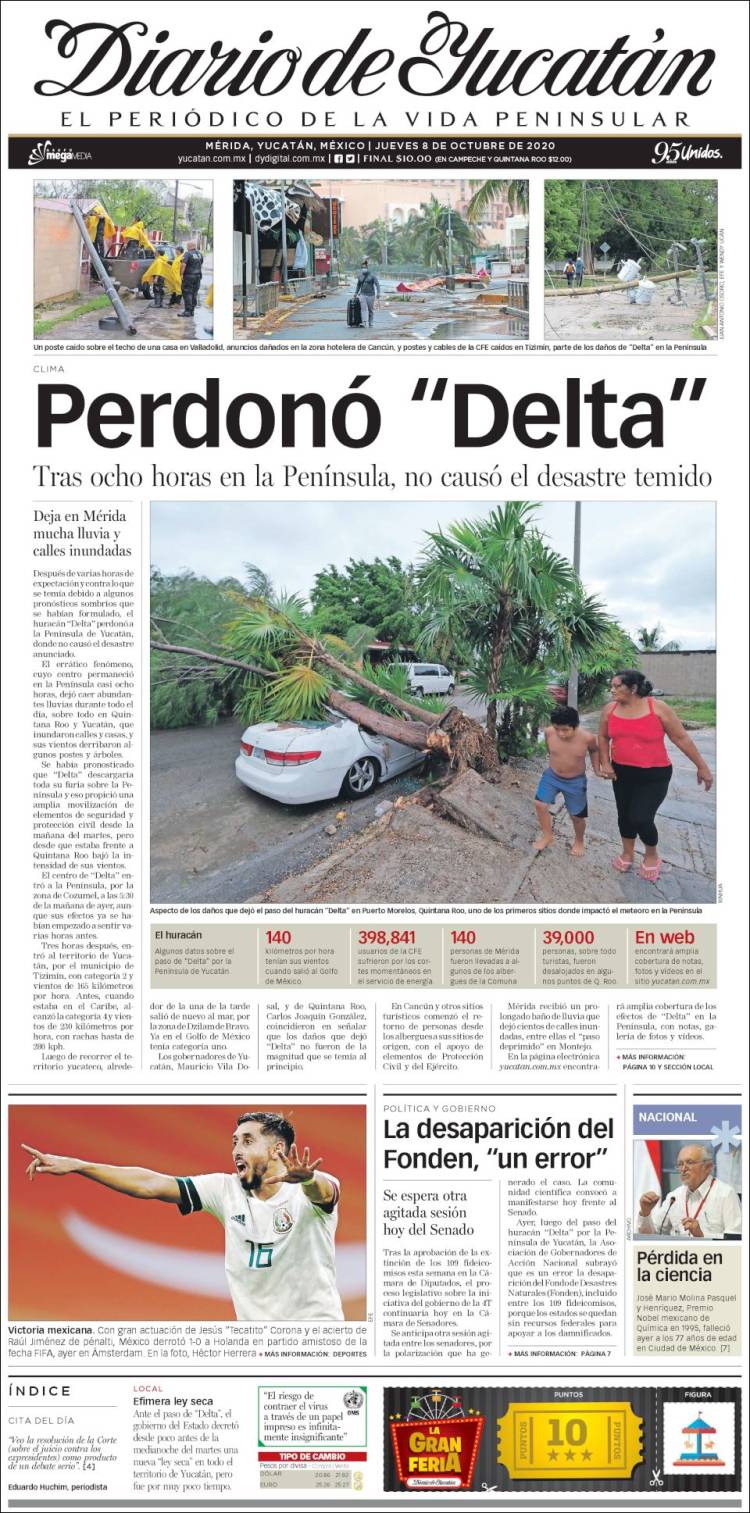 Portada de Diario de Yucatán (México)