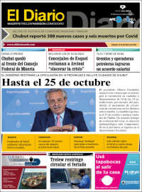 Portada de El Diario de Madryn (Argentina)
