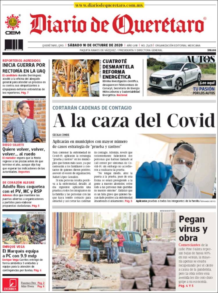 Portada de Diario de Querétaro (México)