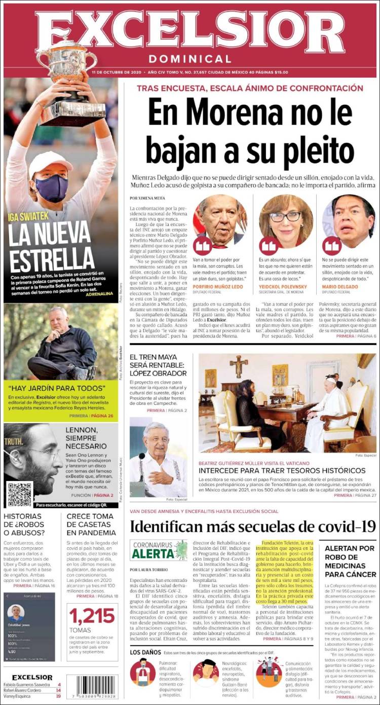 Periódico Excelsior (México). Periódicos de México. Toda la prensa de
