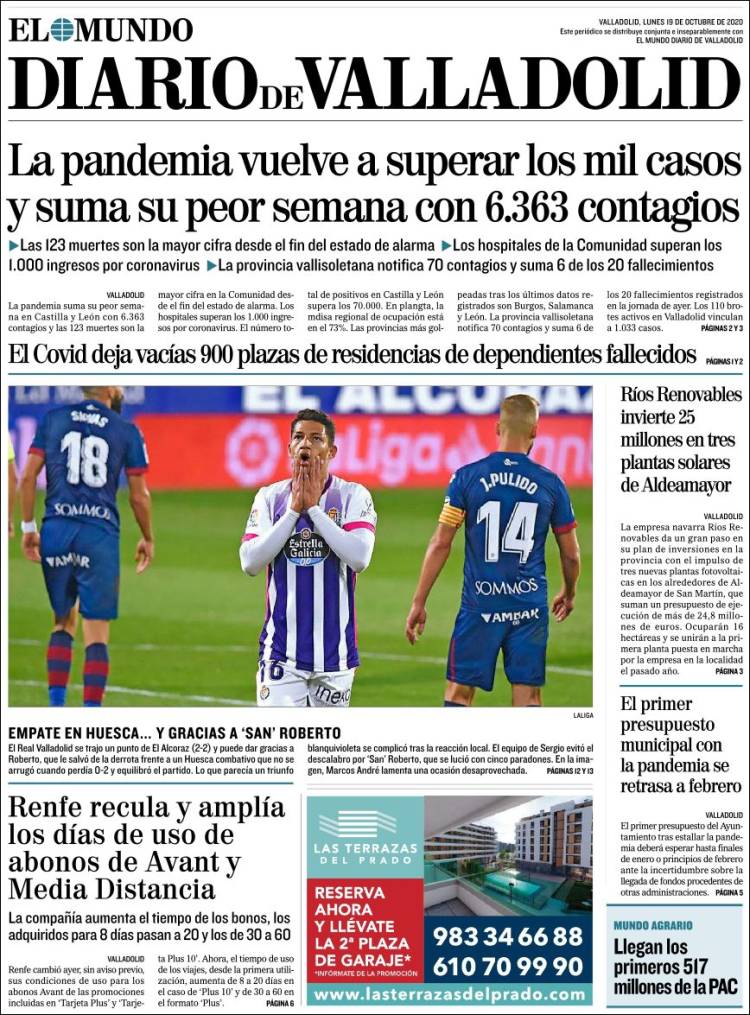 Portada de Diario de Valladolid (España)