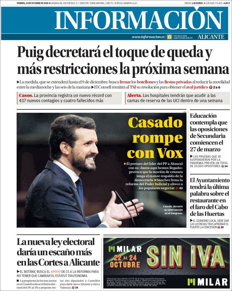 Portada de Diario Información (España)