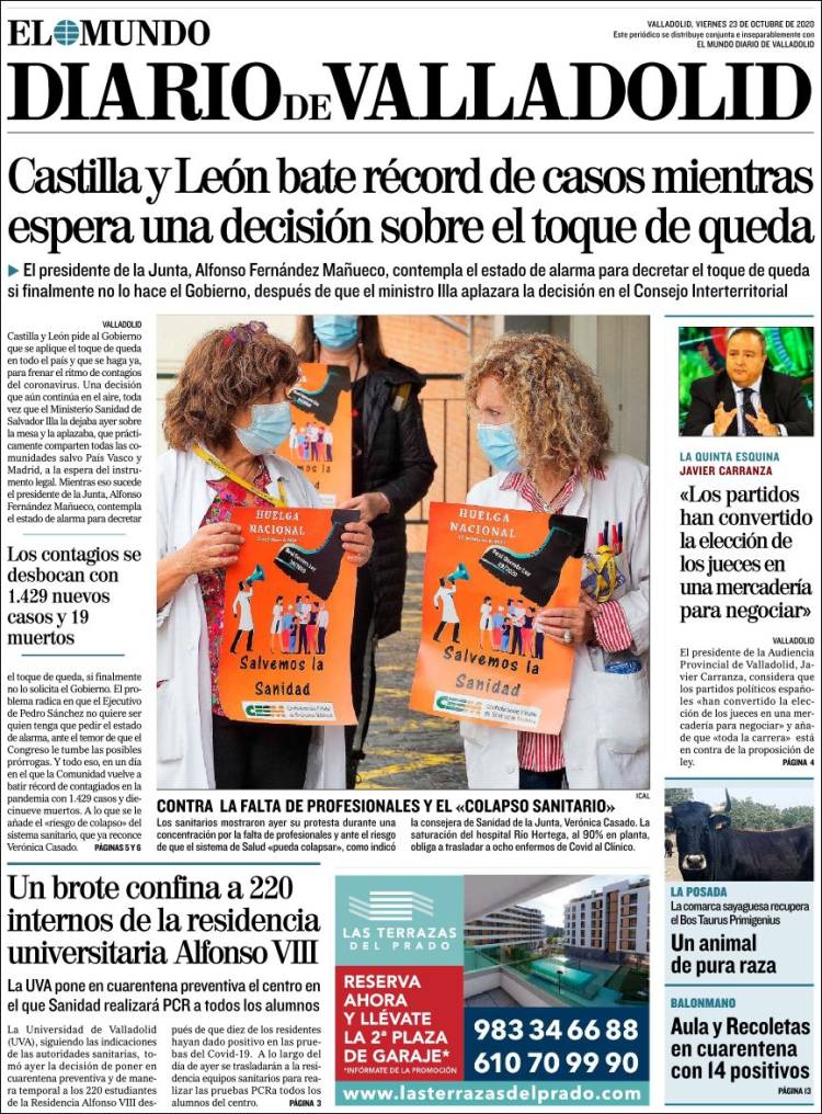 Portada de Diario de Valladolid (España)