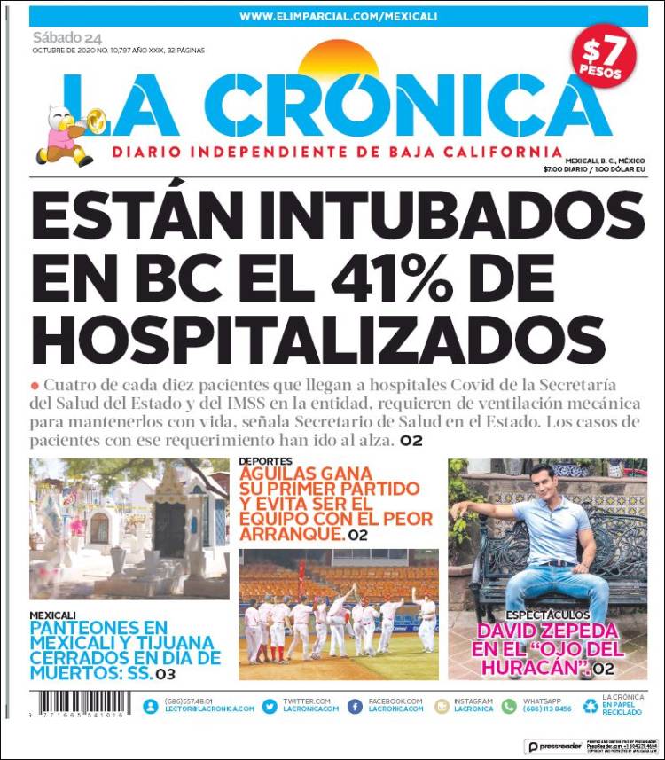 Portada de La Crónica de Baja California (México)