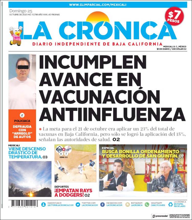 Portada de La Crónica de Baja California (México)