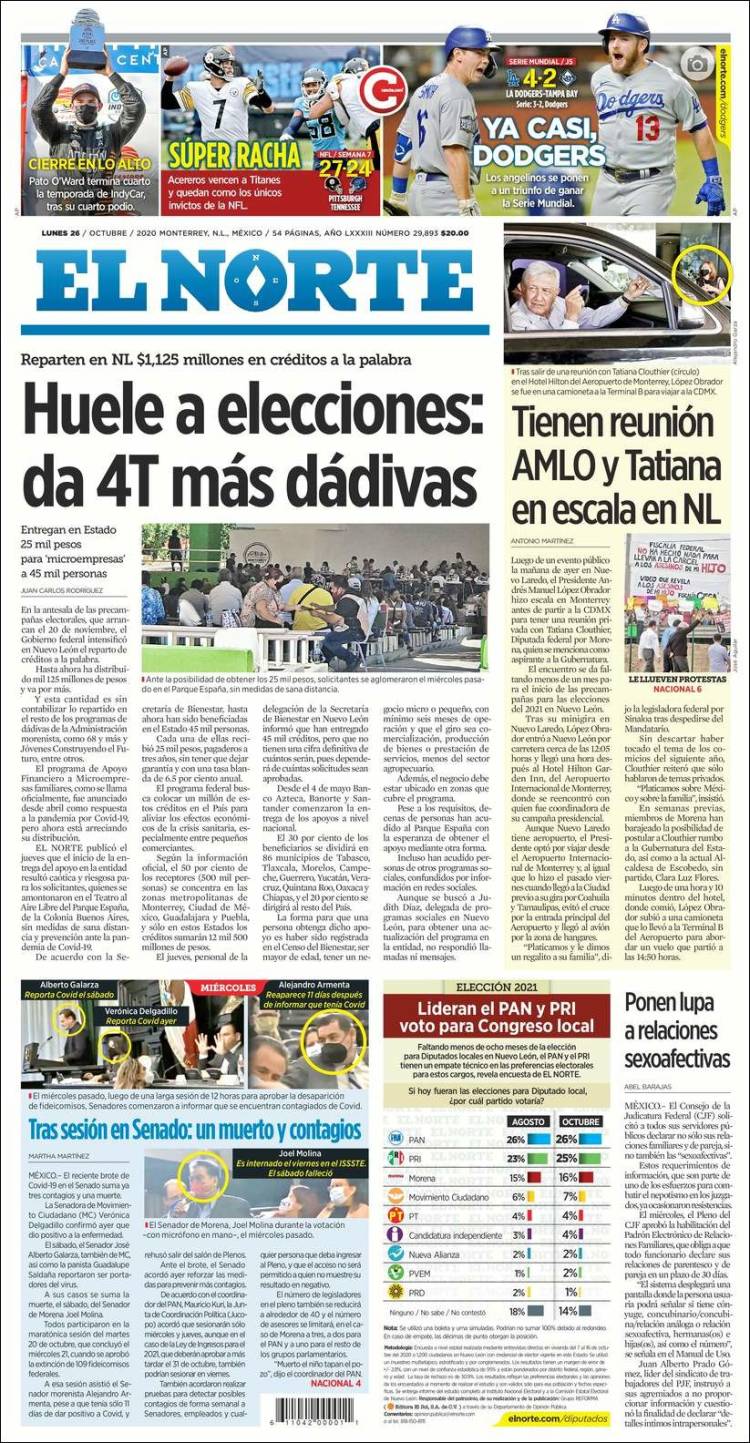 Portada de El Norte (México)