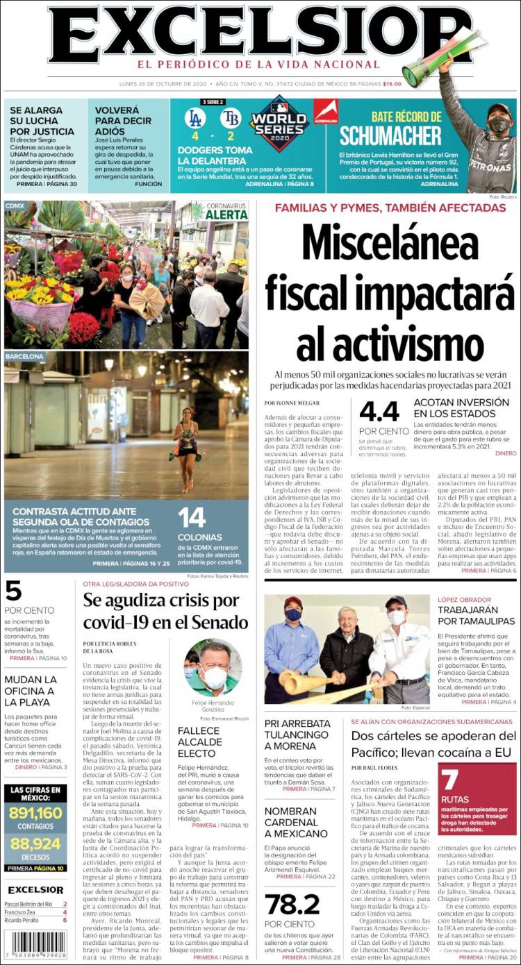 Portada de Excelsior (México)