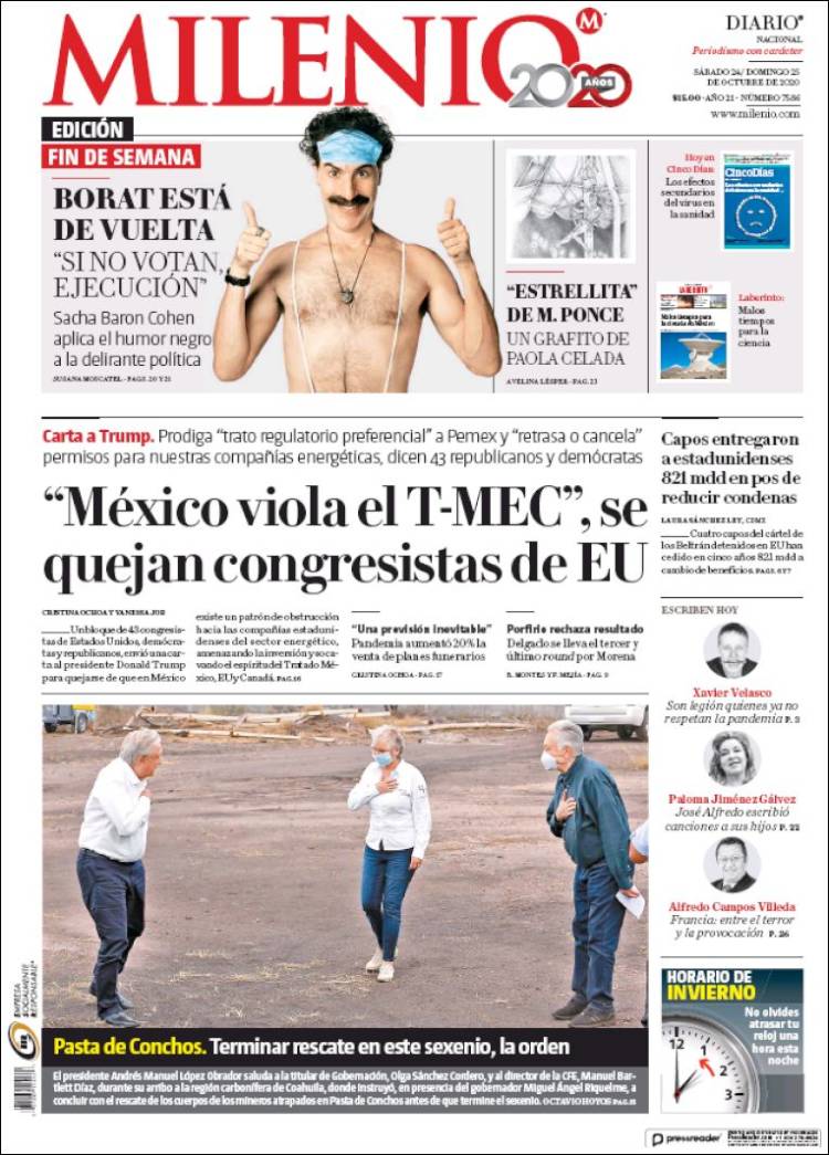 Portada de Milenio (México)