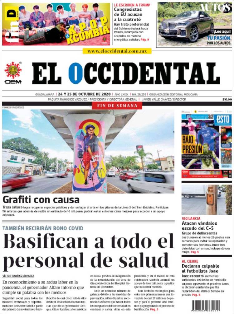 Portada de El Occidental (México)