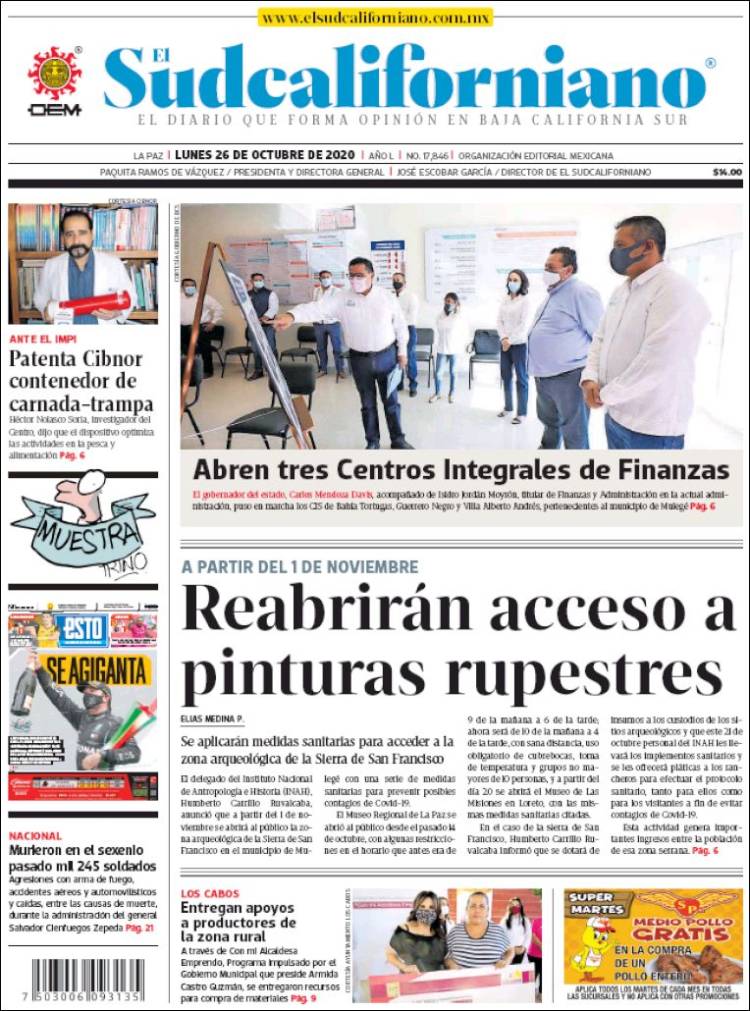 Portada de El Sudcaliforniano (México)