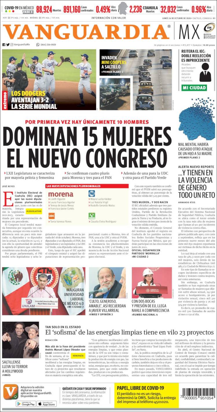 Portada de Vanguardia (México)