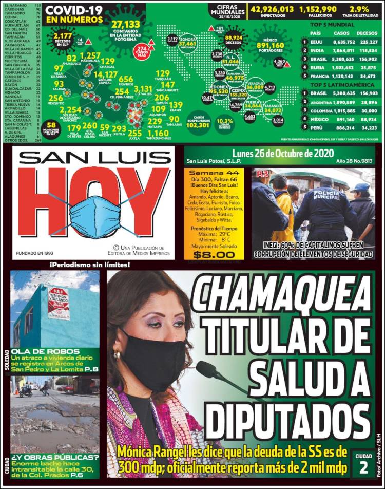Portada de San Luis Hoy (México)