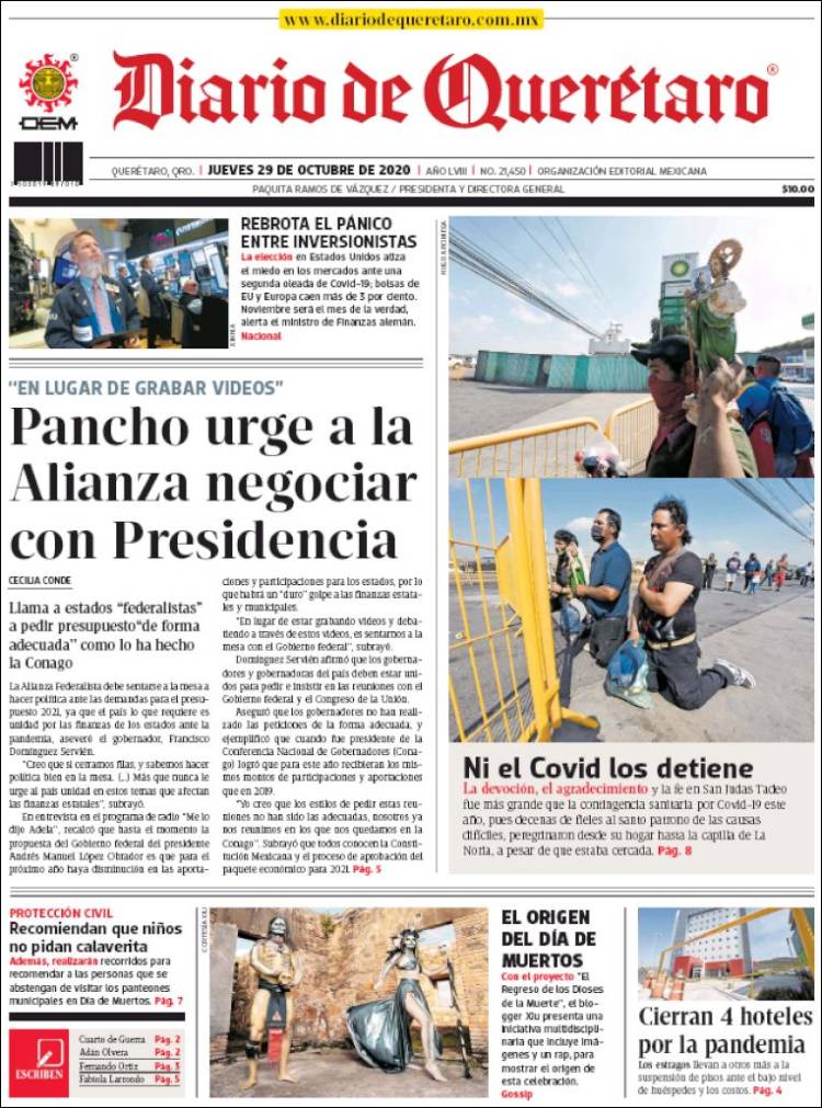 Portada de Diario de Querétaro (México)