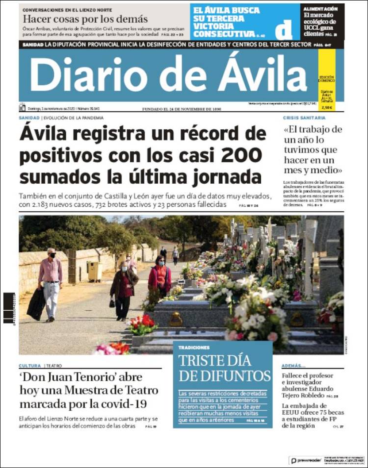 Portada de Diario de Ávila (España)