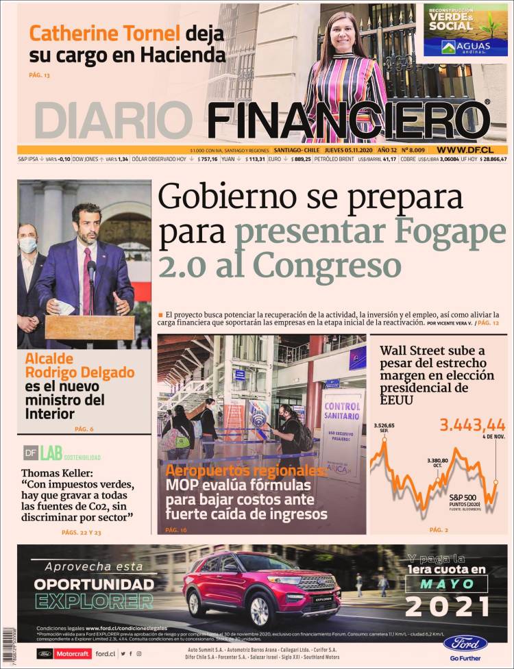Portada de Diario Financiero (Chile)