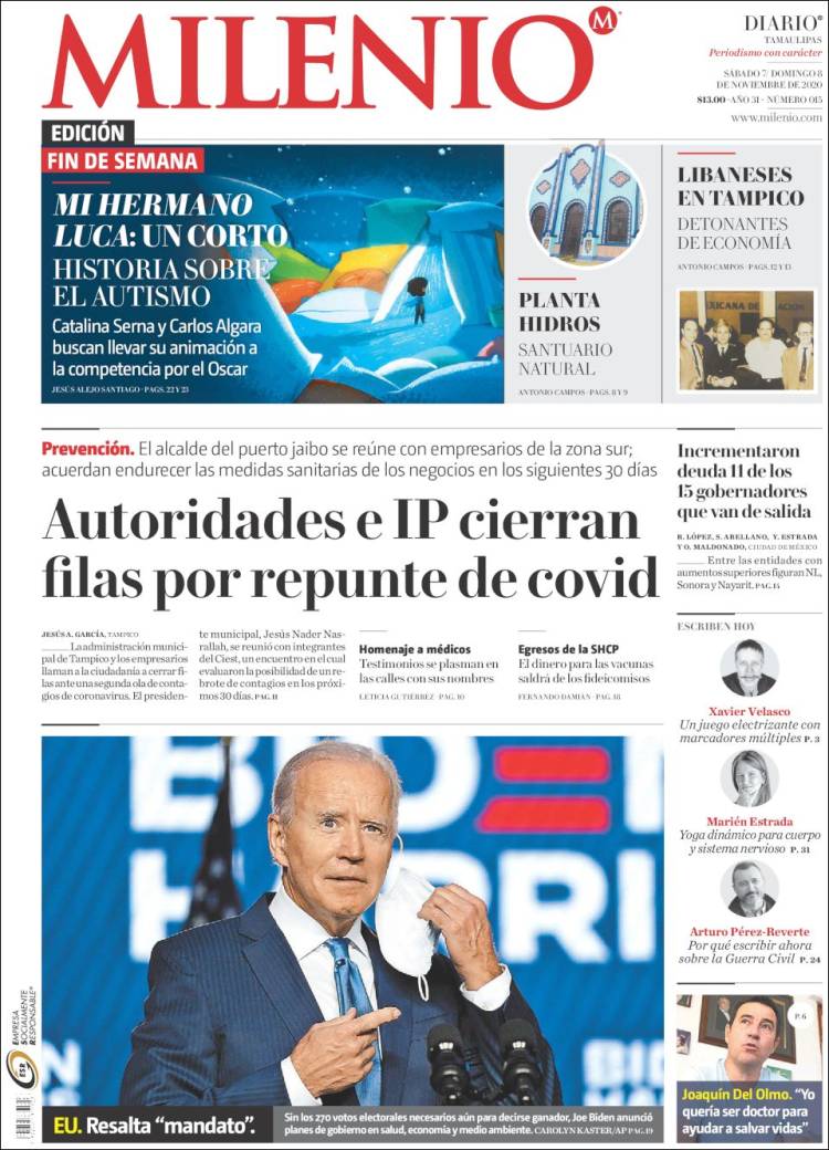 Portada de Milenio - Tamaulipas (México)