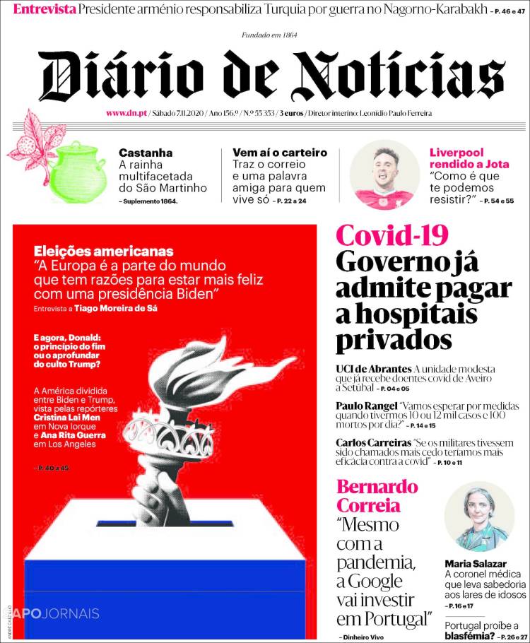 Portada de Diário de Noticias (Portugal)