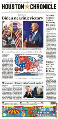 Portada de Houston Chronicle (USA)