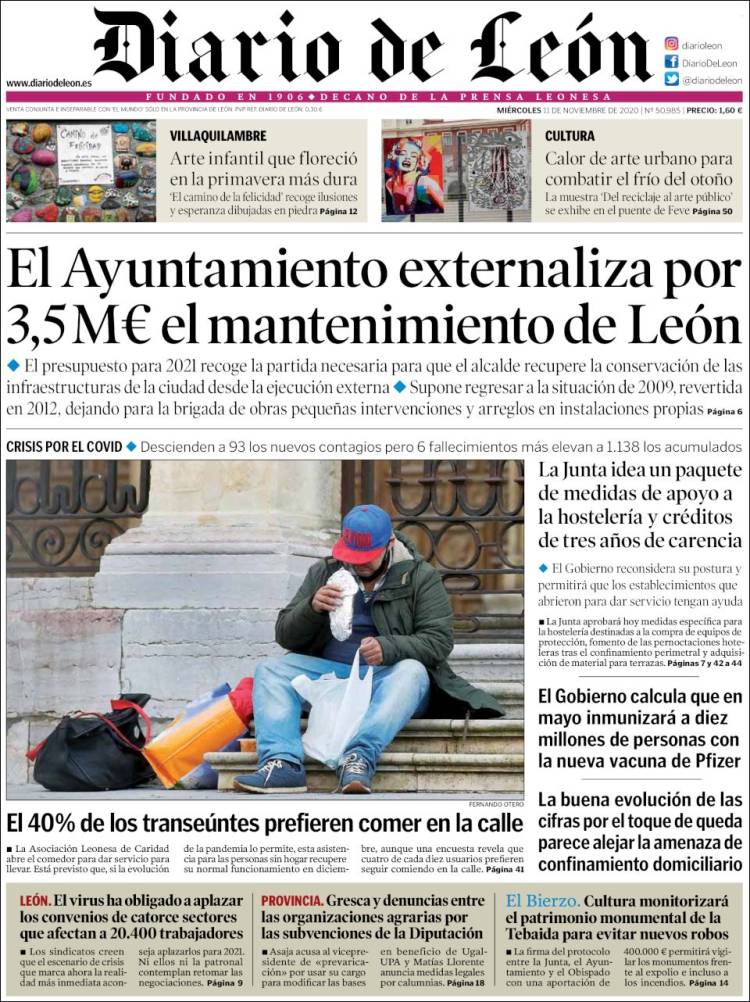Portada de Diario de León (España)