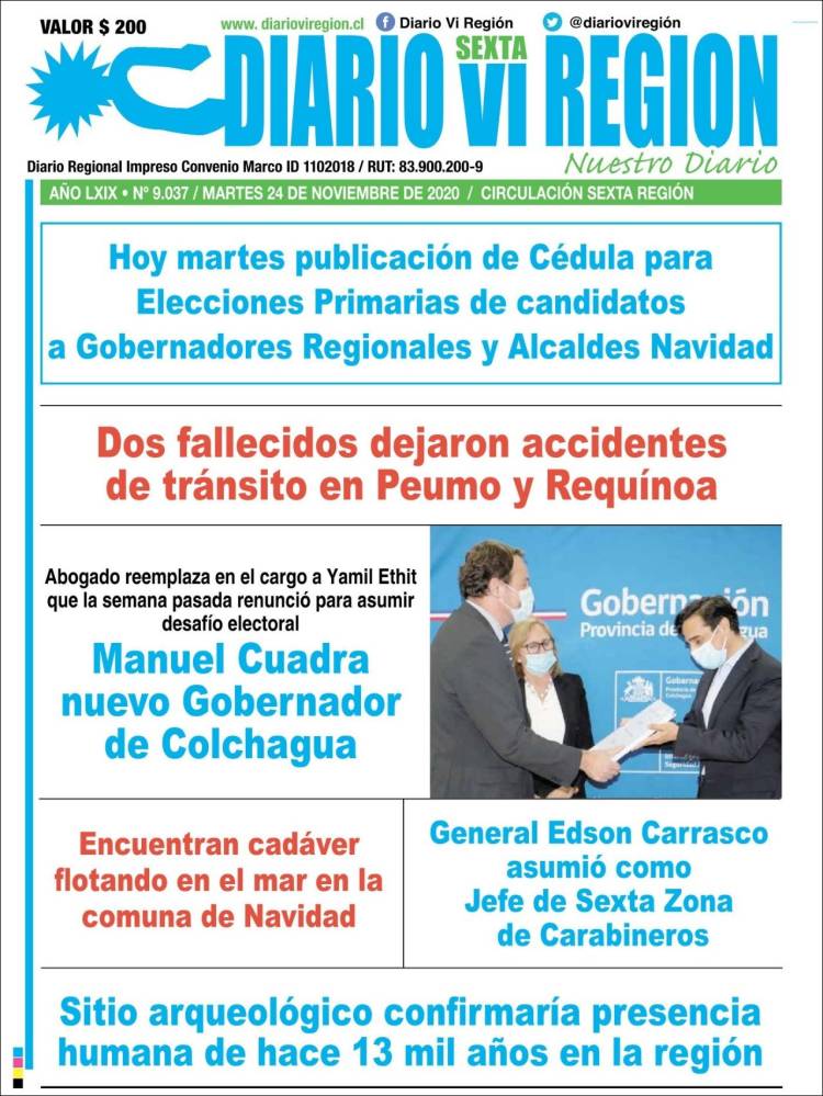 Portada de Diario VI Región (Chile)