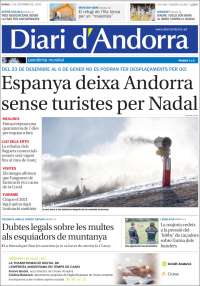 Portada de Diari d’Andorra (Andorra)