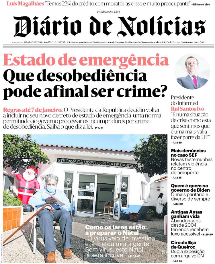 Portada de Diário de Noticias (Portugal)