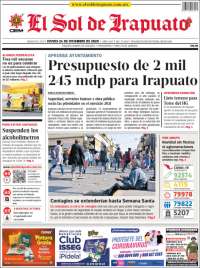 Portada de El Sol de Irapuato (México)