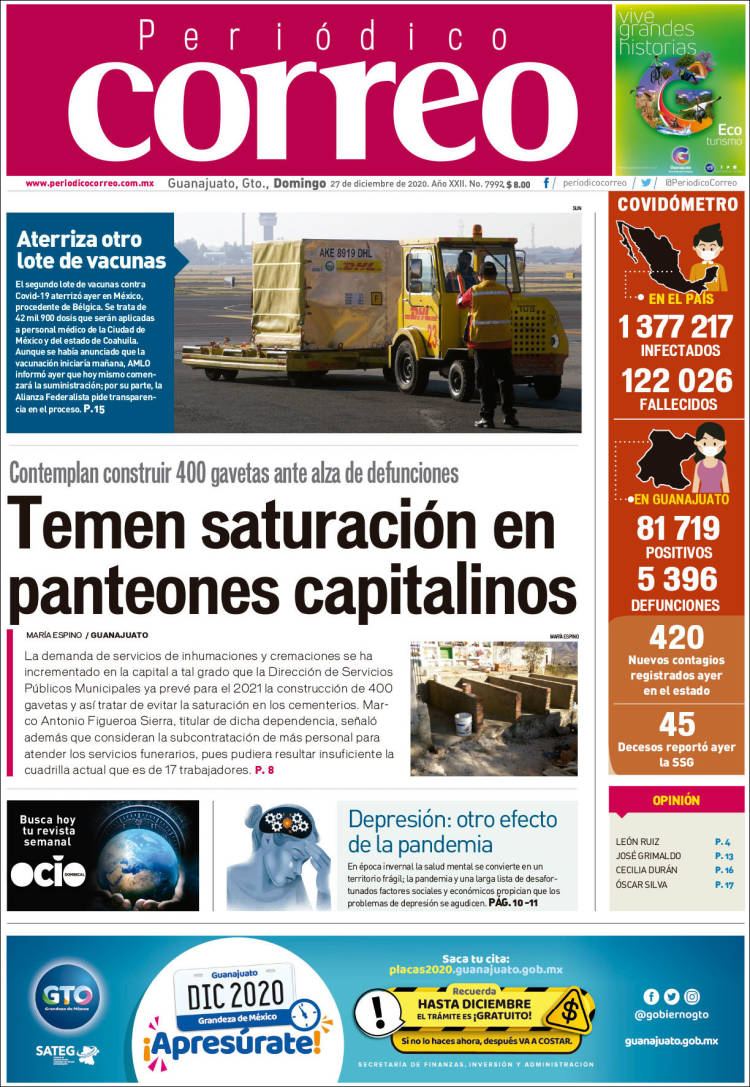 Portada de Correo - El diario del Estado de Guanajuato (México)
