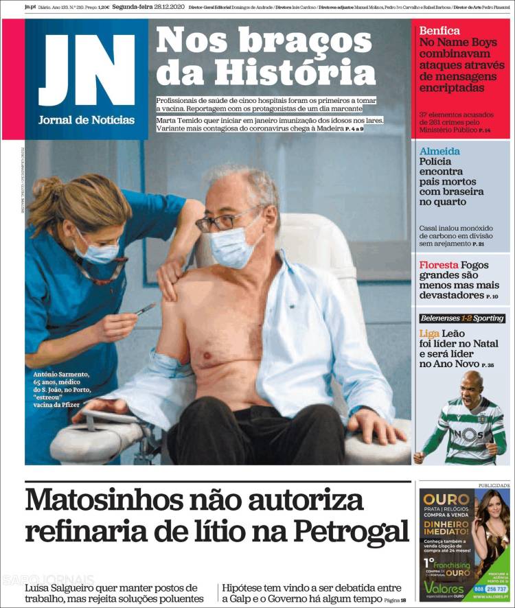 Portada de Jornal de Notícias (Portugal)